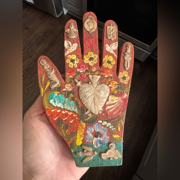 Milagro Wooden Hand Mexican Folk Art Decor - Picture 1 of 9